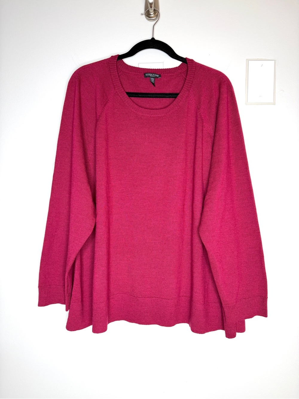 Eileen Fisher Woman 100% Merino Wool Knit Sweater Roseberry Size 2X Plus